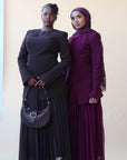 Burgundy Pleated Chiffon Skirt - Final Sale