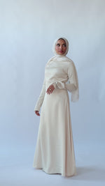 Load and play video in Gallery viewer, Cream Satin Slip Dress
