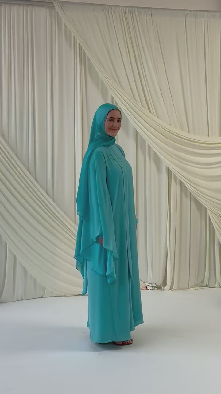 Aquamarine Matte Chiffon Scarf