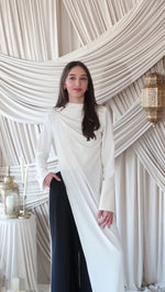Load and play video in Gallery viewer, Ivory Floor Length Hardware Tunic
