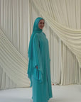 Aquamarine Tie Neck Maxi Dress- Final Sale