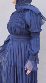 Load and play video in Gallery viewer, Midnight Navy Ruched Dress
