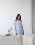 Baby Blue Cotton Ruched Tunic