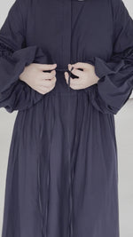 Load and play video in Gallery viewer, Midnight Navy Cinched Lace Up Dress
