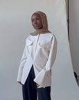 Cream Utility Slit Tunic