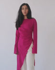 Fuchsia Asymmetric Slit Tunic