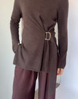 Espresso Buckled Sweater