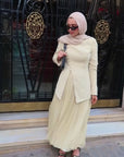 Melon Pleated Chiffon Skirt - Final Sale
