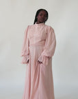 Peachy Blush Beaded Appliqué Gown