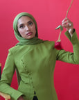 Fern Green Buttoned Blazer Tunic