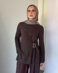 Espresso Buckled Sweater