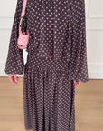Brown & Pink Polkadot Low Waisted Skirt Set