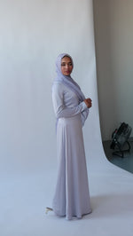Load and play video in Gallery viewer, Periwinkle Satin Slip Dress - Final Sale
