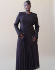 Espresso Pleated Chiffon Skirt - Final Sale