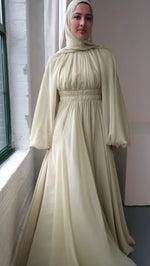 Load and play video in Gallery viewer, Melon Green Kaftan Beaded Belt Gown
