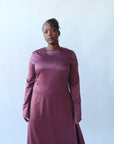 Plum Satin Slip Dress - Final Sale