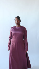 Load and play video in Gallery viewer, Plum Satin Slip Dress - Final Sale
