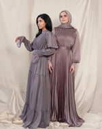 Load image into Gallery viewer, Maya Mauve Purple Pleated Gown
