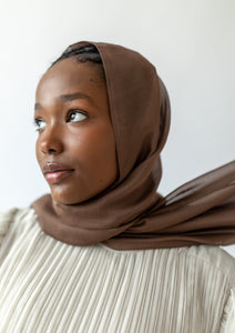 Mocha Brown Shimmering Scarf