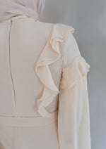 Load image into Gallery viewer, Ivory Ruffled Tie-Neck Dress - Final Sale
