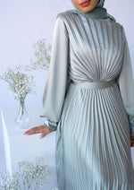 Load image into Gallery viewer, Maya Sage Green Pleated Gown
