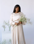 Maya Cream Pleated Gown