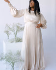 Maya Cream Pleated Gown
