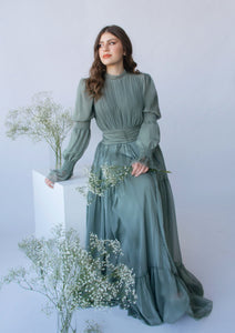 Sage Ruched Dress