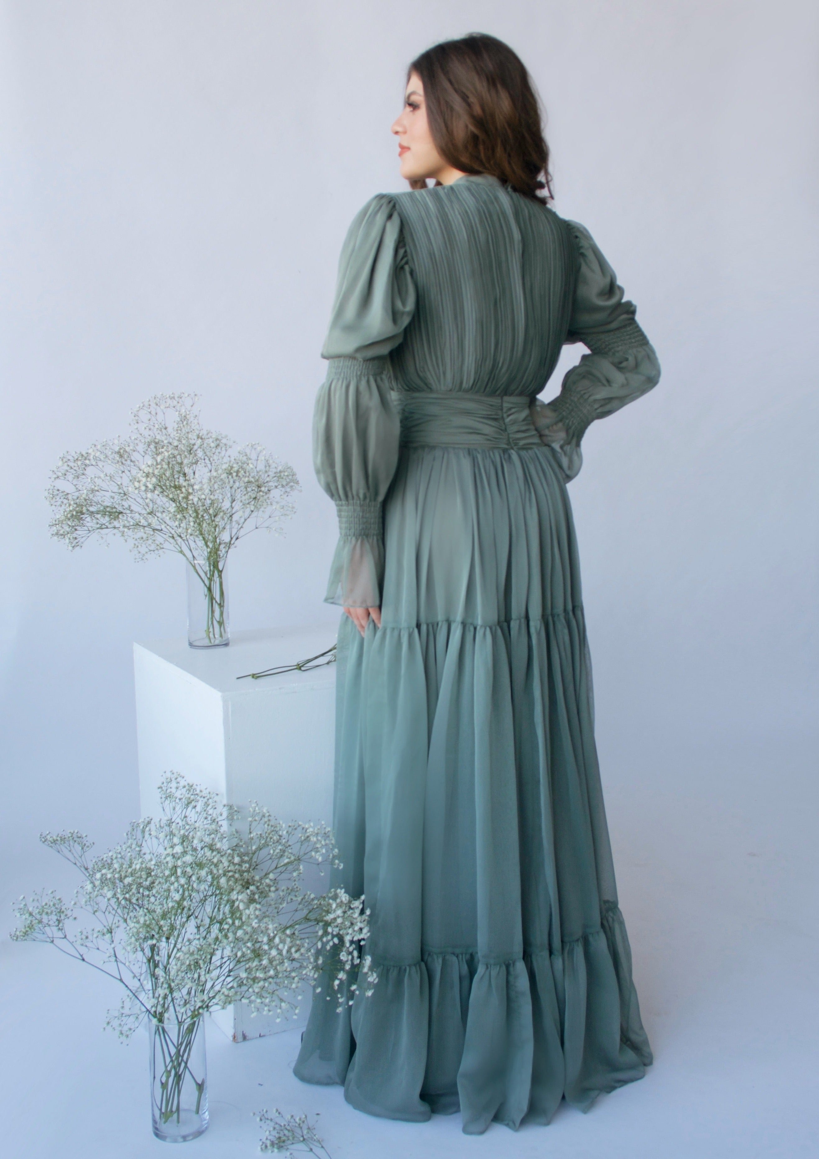 Sage Ruched Dress