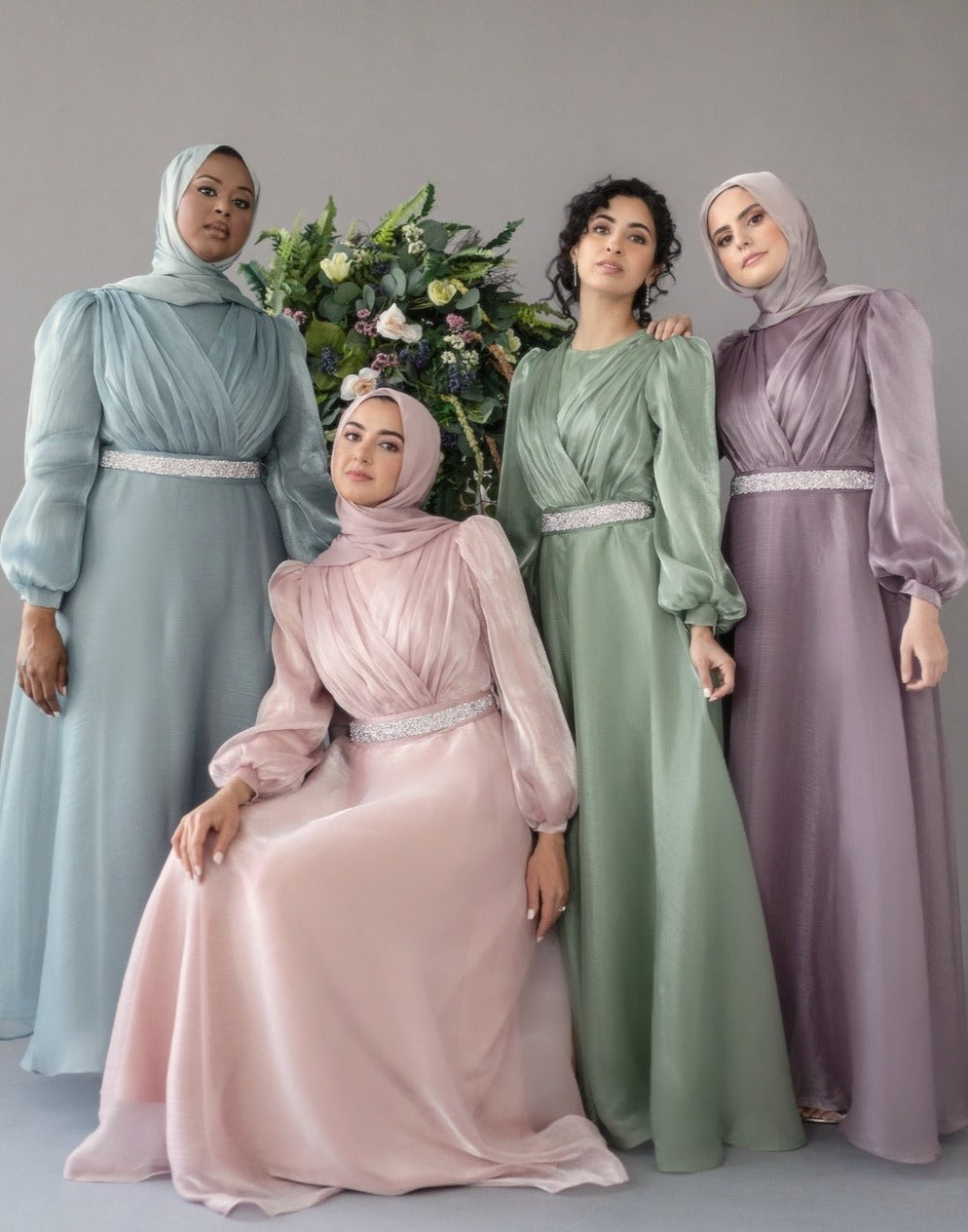 Sage green deals modest dress
