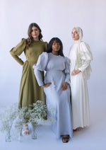 Load image into Gallery viewer, Olive Green Puff Sleeve Dress
