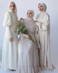 Maya Cream Pleated Gown