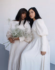 Maya Cream Pleated Gown