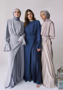 Taupe Asymmetric Tunic Set (2 Pc)