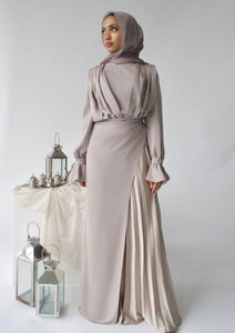 Taupe Asymmetric Tunic Set (2 Pc)