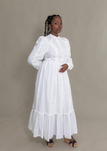 Load image into Gallery viewer, White Ruffled Shirt Dress
