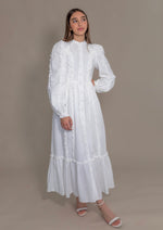 Load image into Gallery viewer, White Ruffled Shirt Dress
