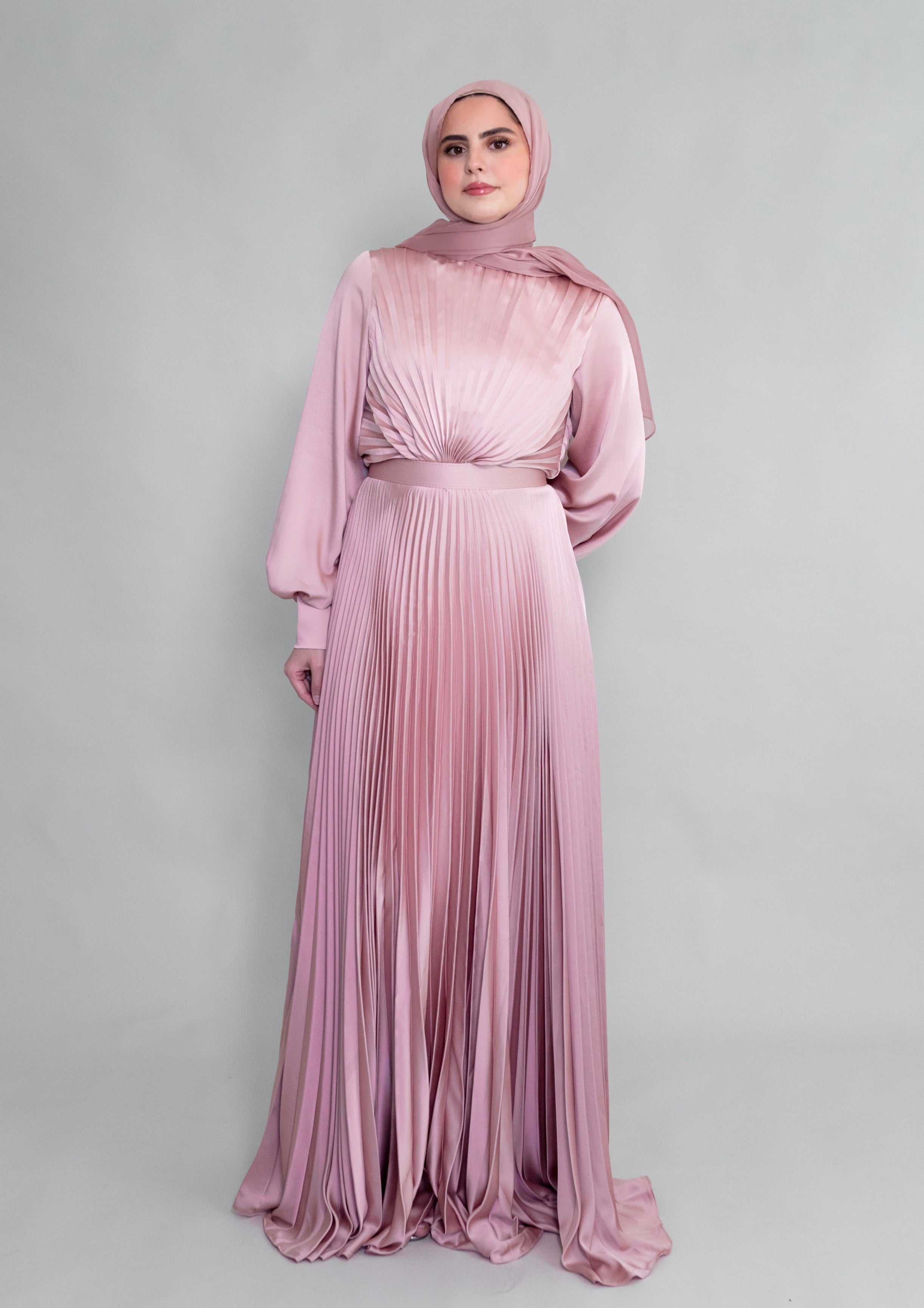 Maya Rose Pink Pleated Gown