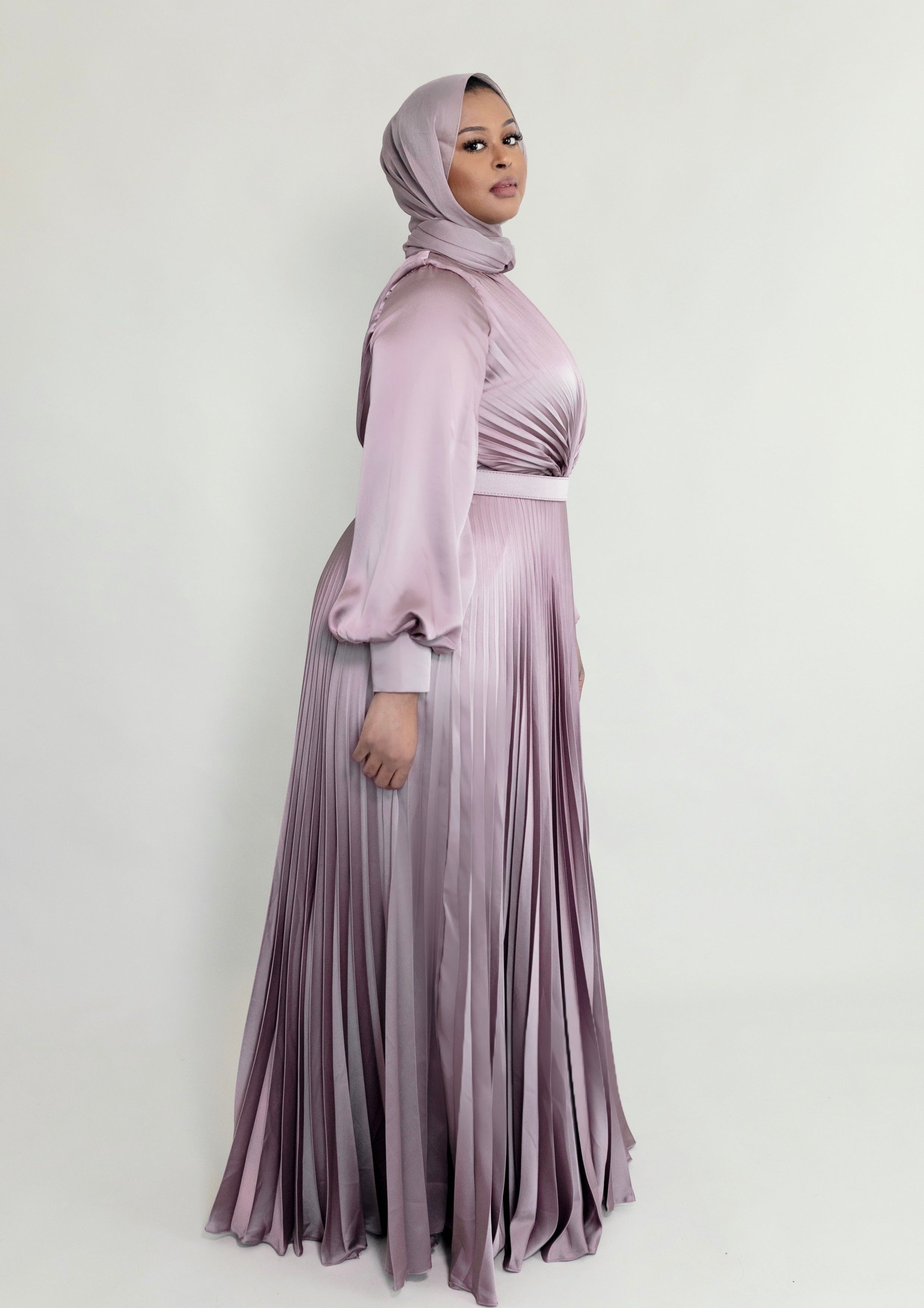 Maya Mauve Purple Pleated Gown