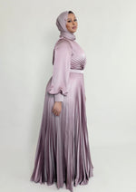 Load image into Gallery viewer, Maya Mauve Purple Pleated Gown
