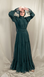 Load image into Gallery viewer, Emerald Ruched Dress
