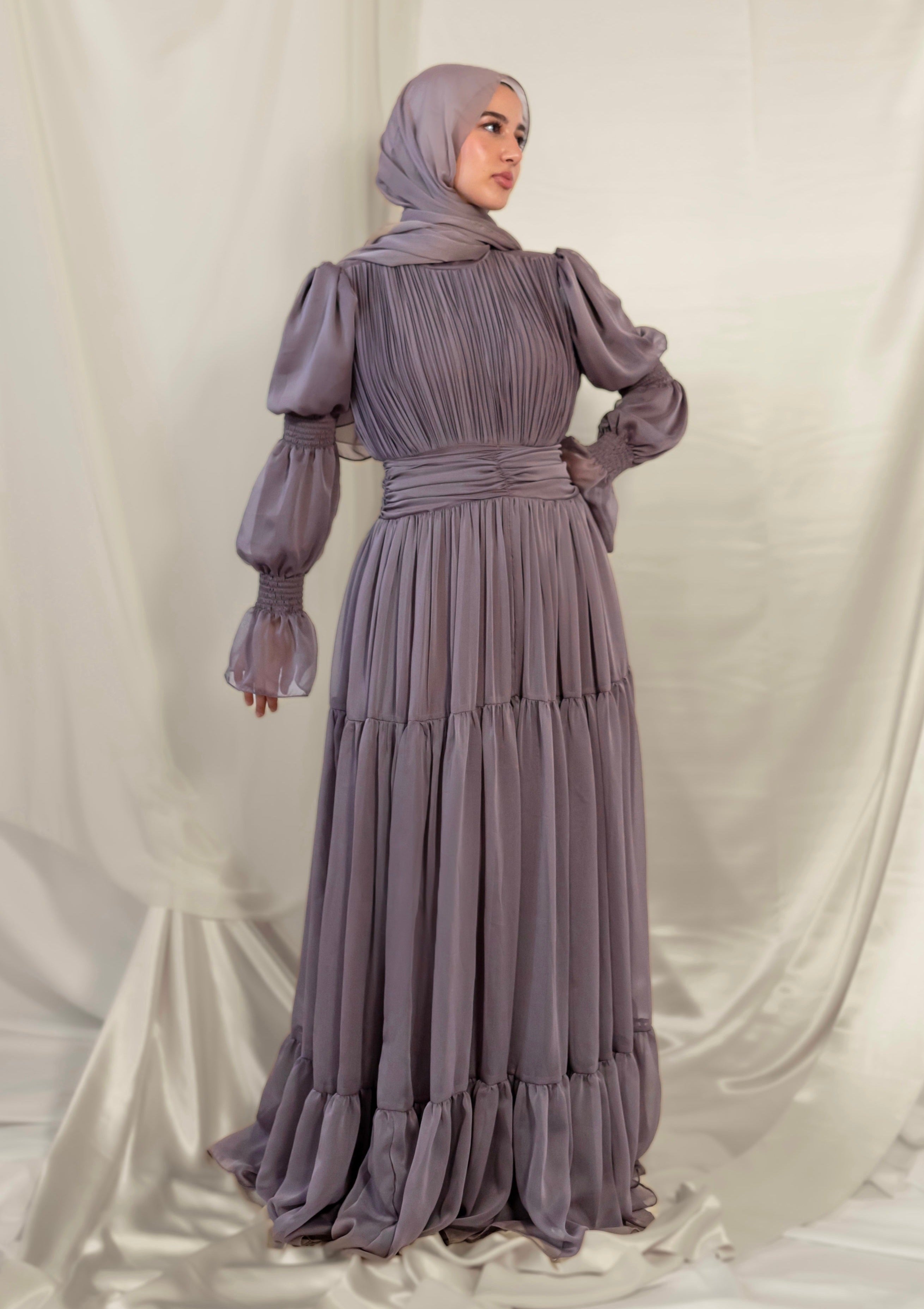 Lilac Ruched Dress