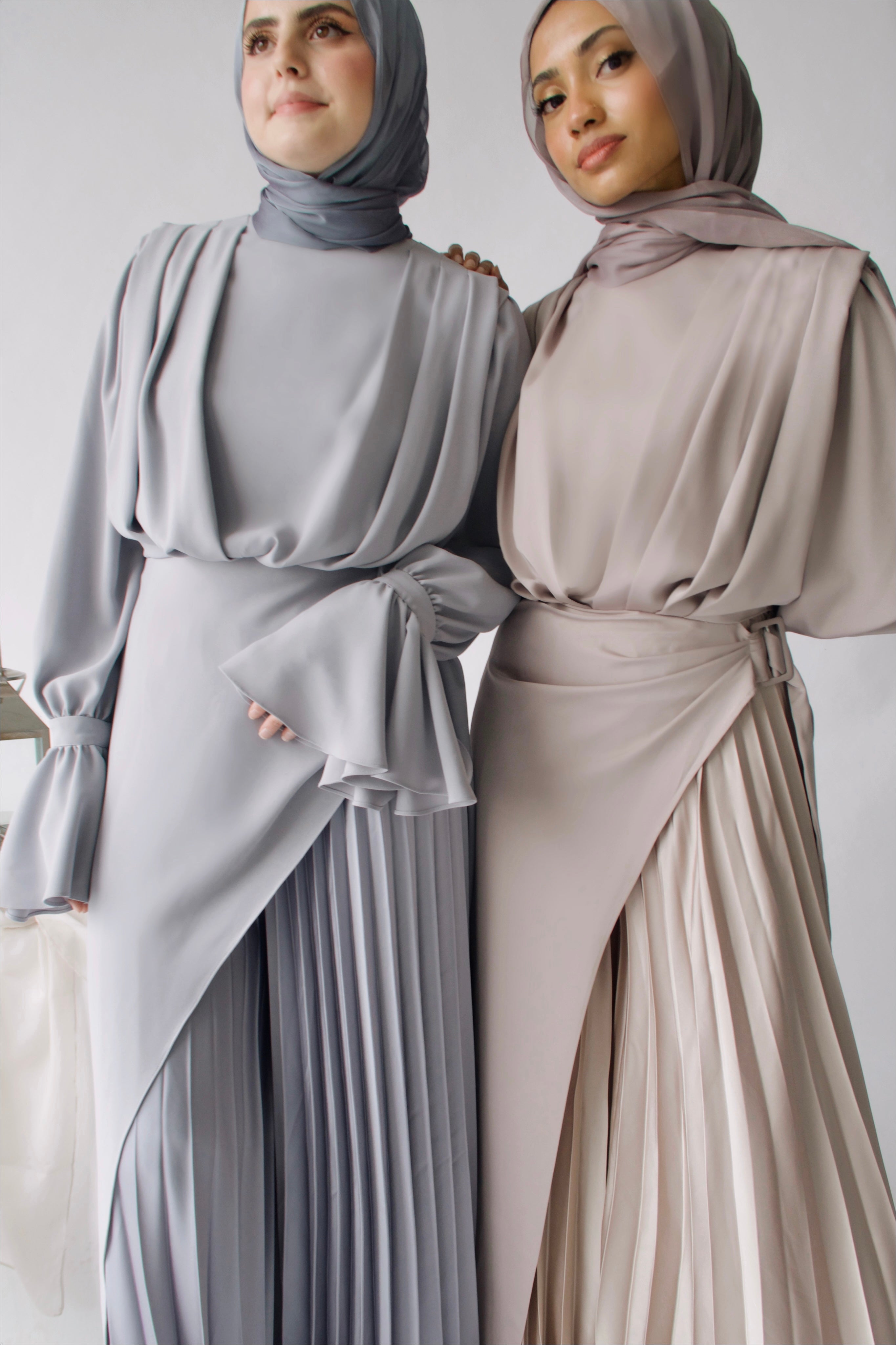 Taupe Asymmetric Tunic Set (2 Pc)