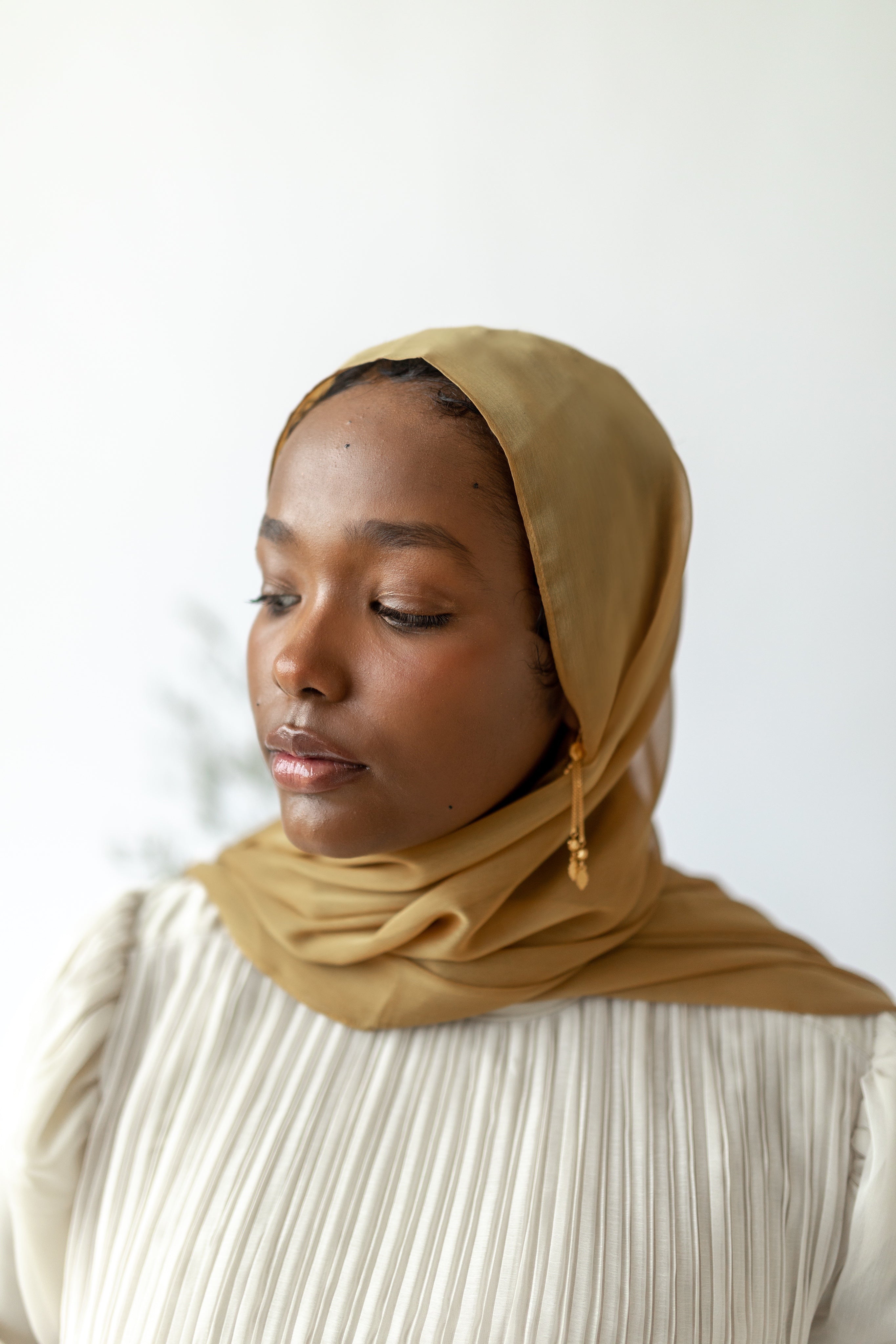 Golden Mustard Shimmering Scarf
