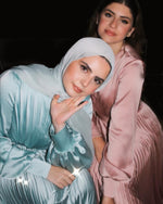Load image into Gallery viewer, Maya Icy Blue Pleated Gown
