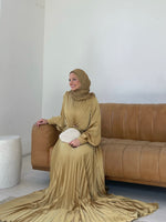 Load image into Gallery viewer, Golden Olive Shimmering Scarf

